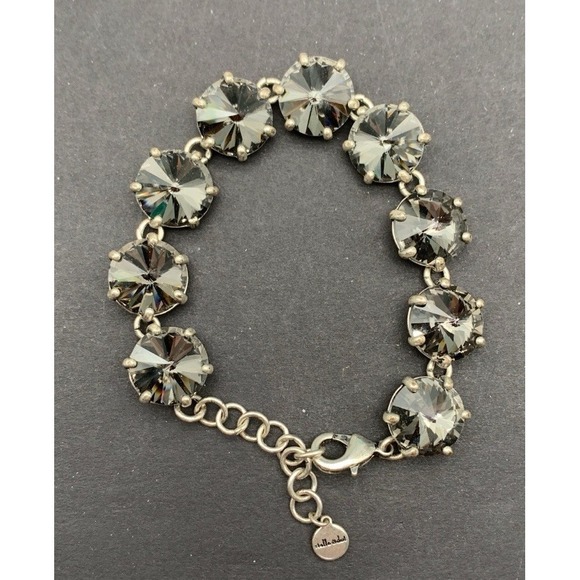Stella & Dot Jewelry - Stella & Dot Somervale Silver and Sparkling Smokey Glass Gray Crystal Bracelet